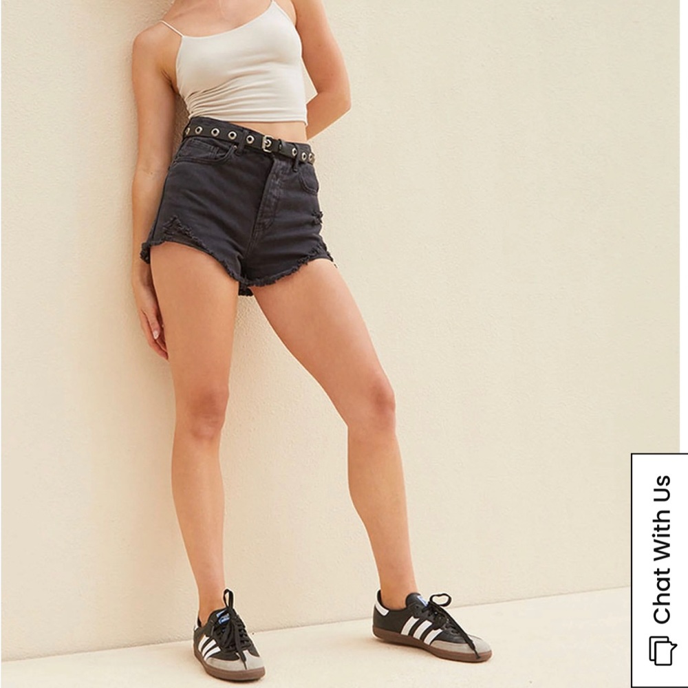 PacSun Black Ripped Vintage High Waisted Denim Shorts sz 28 New with Tags